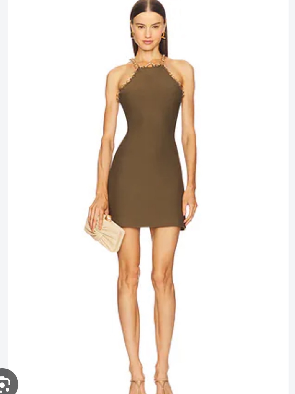 cult gaia Olive Prati Halter Knit Mini Dress